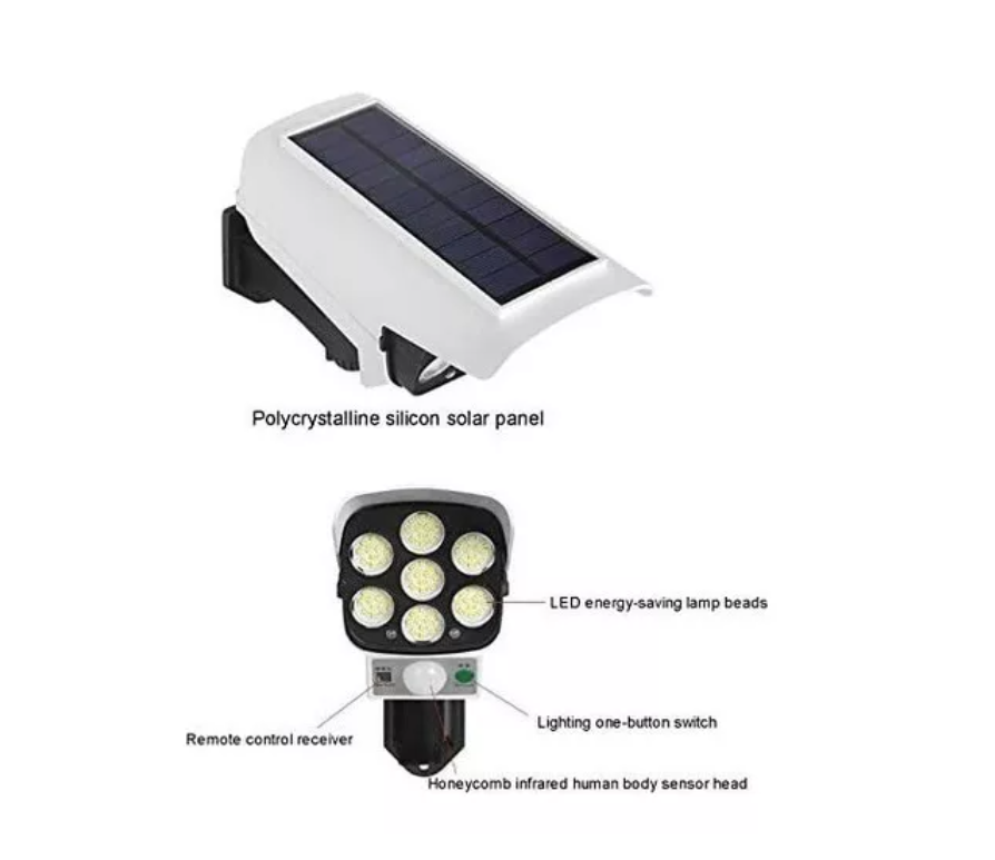 Lampara Solar Exteriores Control Remoto Sensor Movimiento